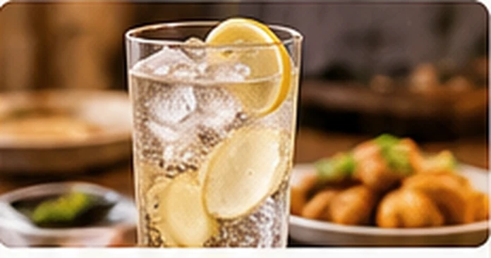 氷とレモンを入れた炭酸ドリンクのイメージ(比較商品の実機画像ではありません)